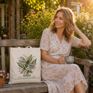 Persoonlijke Vlinderlibel voor Mei Geboortemaand Tote Bag