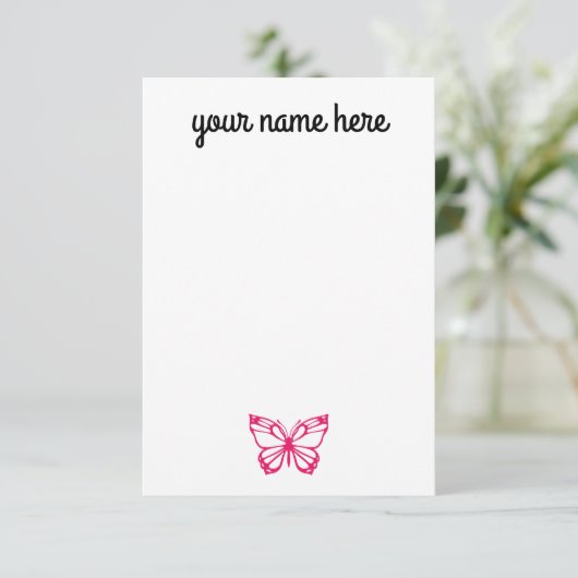 Persoonlijke vlindermeesters voor meisjes bedankkaart (Staand voorkant)