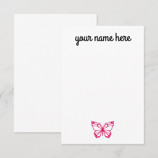 Persoonlijke vlindermeesters voor meisjes bedankkaart (Voorkant / Achterkant)