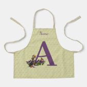 Persoonlijke vlinders met monogram beginletter A v Schort (Voorkant)