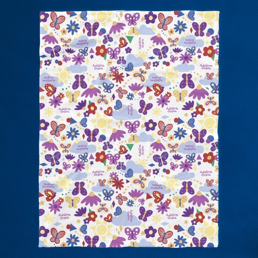 Persoonlijke Vlindertuin Leuk Vorm Wit Fleece Deken