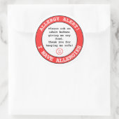 Persoonlijke voedselallergie waarschuwing voor kin ronde sticker (Tas)
