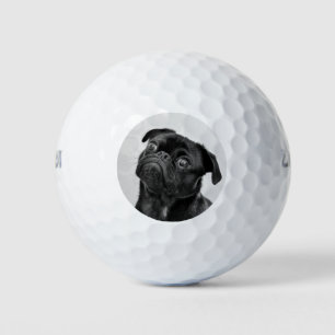 Persoonlijke Voeg Jouw Foto Toe Pug Hond Zwart Wit Golfballen