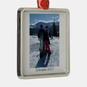 Persoonlijke voeg uw eigen fotokerstmis toe metalen ornament (Rechts)