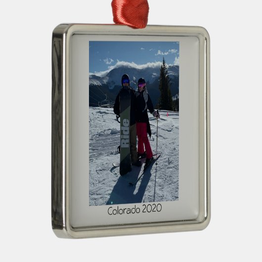 Persoonlijke voeg uw eigen fotokerstmis toe metalen ornament (Rechts)