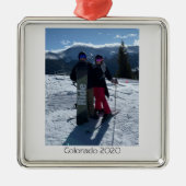 Persoonlijke voeg uw eigen fotokerstmis toe metalen ornament (Voorkant)