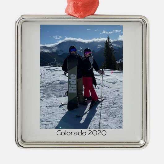 Persoonlijke voeg uw eigen fotokerstmis toe metalen ornament (Voorkant)