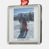 Persoonlijke voeg uw eigen fotokerstmis toe metalen ornament (Links)
