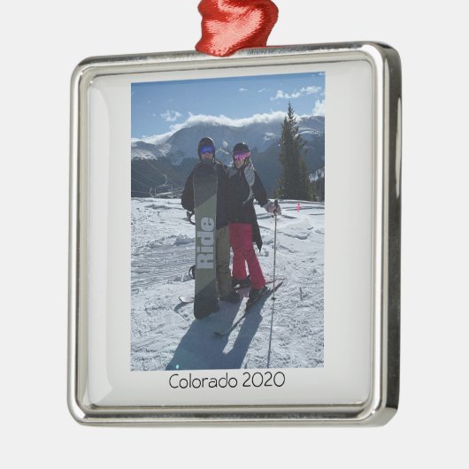 Persoonlijke voeg uw eigen fotokerstmis toe metalen ornament (Links)