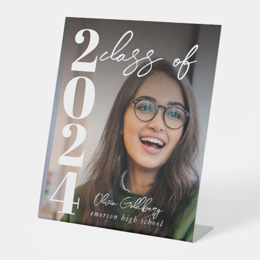 Persoonlijke voetafdruk van Afstuderen Reclamebord Met Voetstuk (Voorkant)