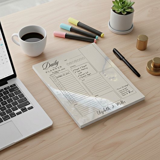 Persoonlijke voetafdrukken dagelijkse planner notitieblok