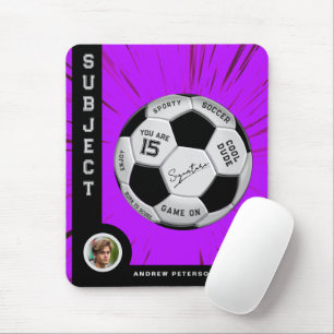 Persoonlijke Voetbal Bold Font Roze Mijlpaal Muismat