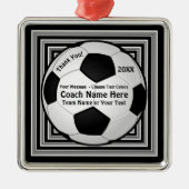 Persoonlijke Voetbal coach cadeaus, Voetbal Orname Metalen Ornament (Voorkant)