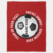 Persoonlijke Voetbal Dekens van Fleece, Rood en Wi (Voorkant)