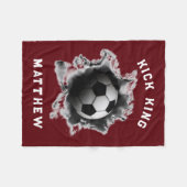 Persoonlijke Voetbal Fleece Deken (Voorkant (Horizontaal))