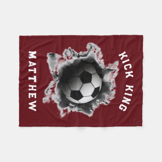 Persoonlijke Voetbal Fleece Deken (Voorkant (Horizontaal))