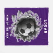 Persoonlijke Voetbal Fleece Deken (Voorkant (Horizontaal))