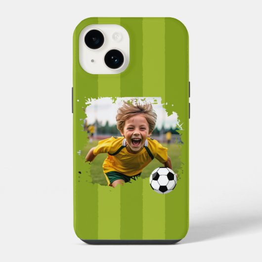 Persoonlijke Voetbal Foto - Aangepaste Naam & afbe iPhone Hoesje (Achterkant)