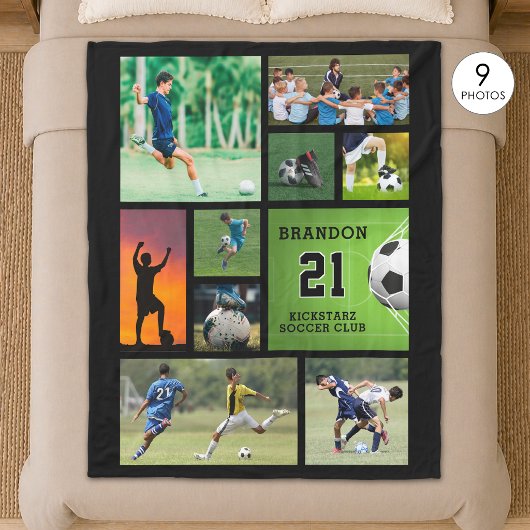 Persoonlijke Voetbal Foto Collage Fleece Deken
