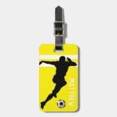 Persoonlijke Voetbal | Gele voetballer-reis Bagagelabel (Voorkant verticaal)