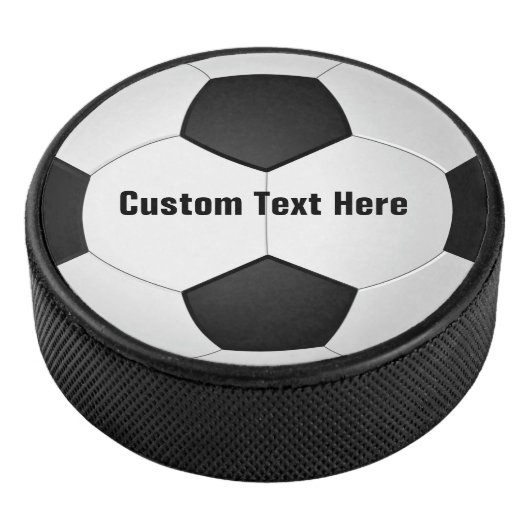 Persoonlijke voetbal hockey puck met tekst (3/4)