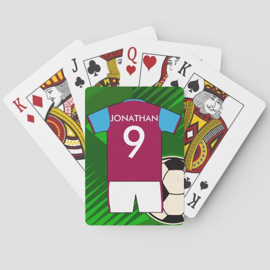 Persoonlijke Voetbal Jersey Claret en Blue Pokerkaarten (Achterkant)