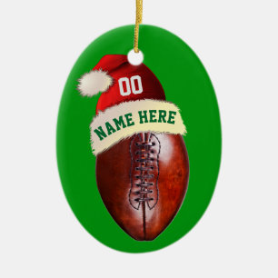 Persoonlijke voetbal kerstboomornamenten keramisch ornament
