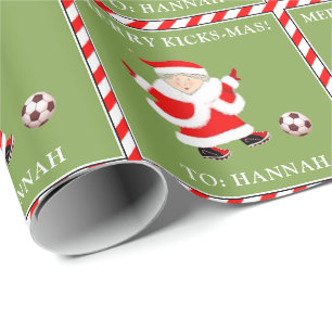 Persoonlijke Voetbal Kerstmis Cadeaupapier