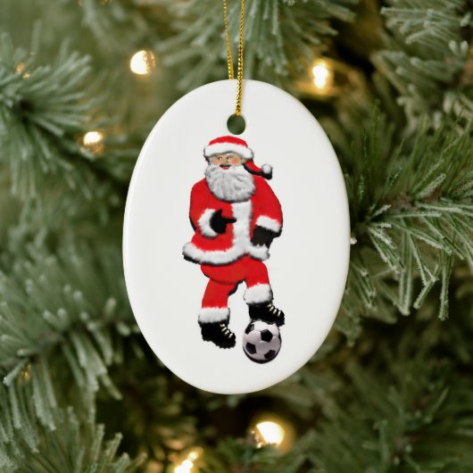 Persoonlijke Voetbal Kerstmis Keramisch Ornament (Boom)