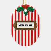 Persoonlijke Voetbal Kerstmis Keramisch Ornament (Achterkant)