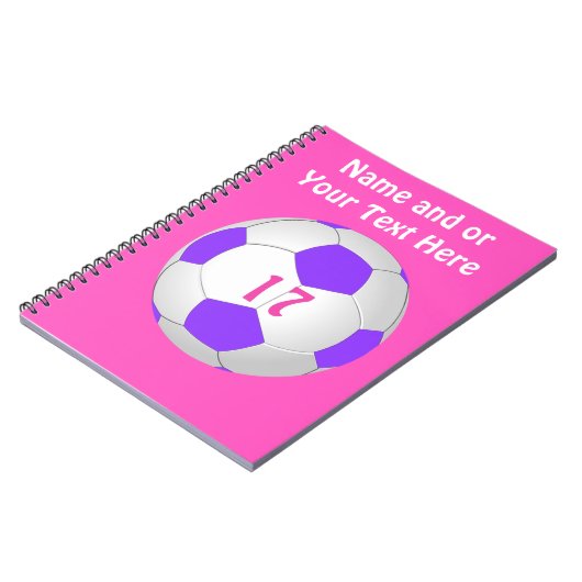 Persoonlijke Voetbal-laptop voor meisjes Notitieboek (Linkerzijde)