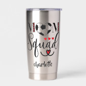 Persoonlijke Voetbal Moeder Team Harten  Geïsoleerde Drinkbeker (Links)