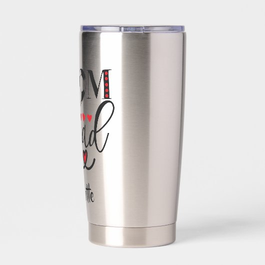 Persoonlijke Voetbal Moeder Team Harten  Geïsoleerde Drinkbeker (Achterkant)