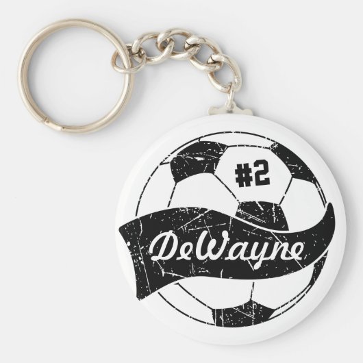 Persoonlijke Voetbal Naam en Nummer Sleutelhanger (Voorkant)