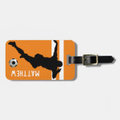 Persoonlijke Voetbal | Oranje reizen voor voetball Bagagelabel (Voorkant horizontaal)