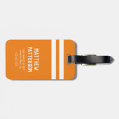 Persoonlijke Voetbal | Oranje reizen voor voetball Bagagelabel (Achterkant horizontaal)