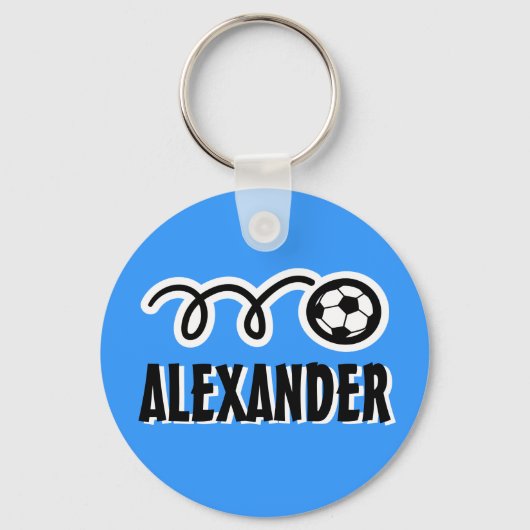 Persoonlijke voetbal-sleutelhanger voor kindernaam sleutelhanger (Voorkant)