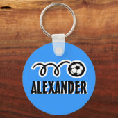 Persoonlijke voetbal-sleutelhanger voor kindernaam sleutelhanger (Voorkant)