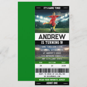 Persoonlijke Voetbal Ticket Team Club Verjaardag Kaart