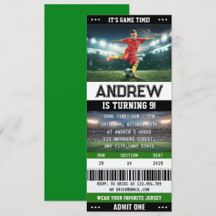 Persoonlijke Voetbal Ticket Team Club Verjaardag Kaart