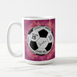Persoonlijke Voetbal Verjaardag Leeftijd Naam T Koffiemok