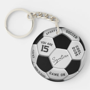 Persoonlijke Voetbal Verjaardag Leeftijd Naam T Sleutelhanger