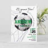 Persoonlijke Voetbal Verjaardag uitnodiging (Staand voorkant)