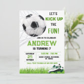 Persoonlijke Voetbal Verjaardag uitnodiging (Staand voorkant)