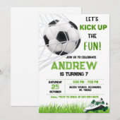 Persoonlijke Voetbal Verjaardag uitnodiging (Voorkant / Achterkant)