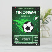 Persoonlijke Voetbal Verjaardag uitnodiging (Staand voorkant)
