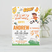 Persoonlijke Voetbal Verjaardag uitnodiging (Staand voorkant)