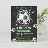 Persoonlijke Voetbal Verjaardag uitnodiging (Staand voorkant)