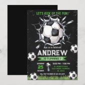 Persoonlijke Voetbal Verjaardag uitnodiging (Voorkant / Achterkant)