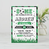 Persoonlijke Voetbal Verjaardag Uitnodiging Feest (Staand voorkant)